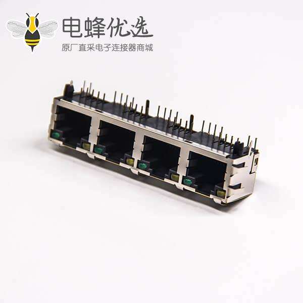 rj45网口插座90度插PCB板网络接口带弹片带屏蔽