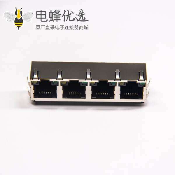 rj45网口插座90度插PCB板网络接口带弹片带屏蔽