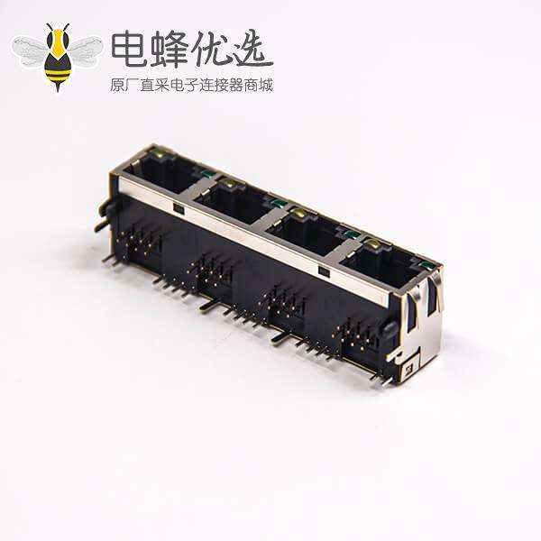 rj45网口插座90度插PCB板网络接口带弹片带屏蔽