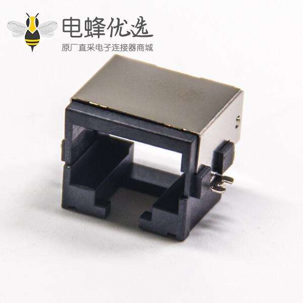 RJ45接口沉板式单口8p8c带屏蔽pcb板网络连接器