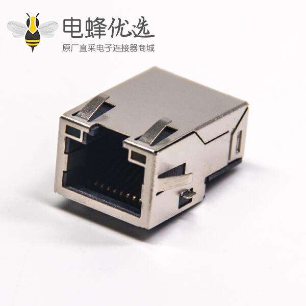 rj45 SMT带灯带弹片沉板式rj45网络接口插板