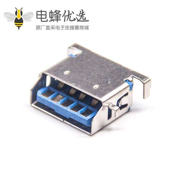 USB3.0pcb接头母座USB90度前5后43.0 USB接头