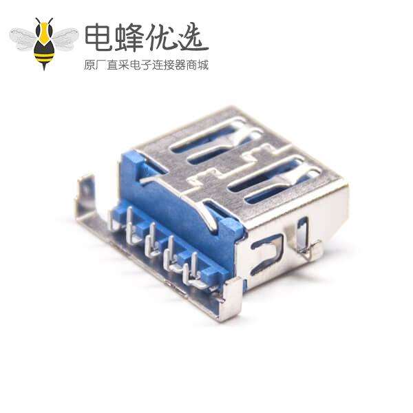USB 3.0 AF沉板1.86MM反向斜口L=12.5mm蓝胶