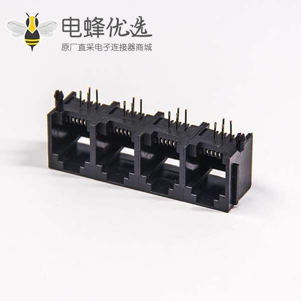 rj12 6p4c以太网连接器穿孔式弯角单层联体全塑插座