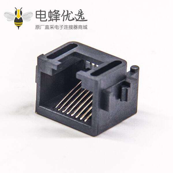 插座 smd rj45 8p8c连接器正口全塑穿孔式