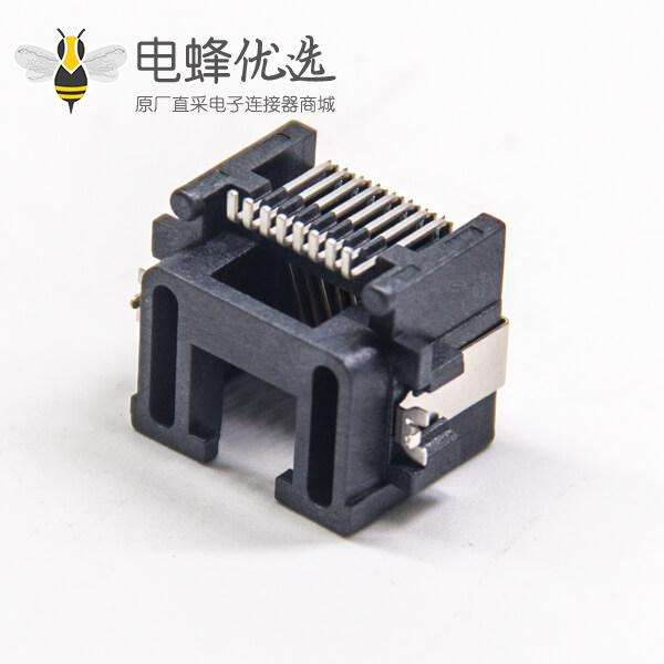 smt rj45接插件弯式90度中包带屏蔽不带滤波器