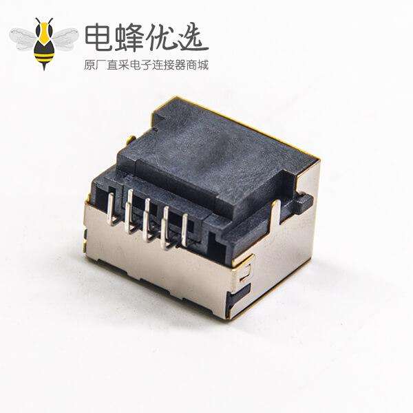 rj45 沉板插pcb板弯式90度带屏蔽无灯无滤波器