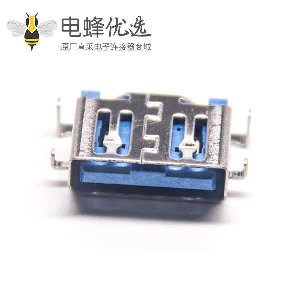 USB3.0pcb接头母座USB90度前5后43.0 USB接头