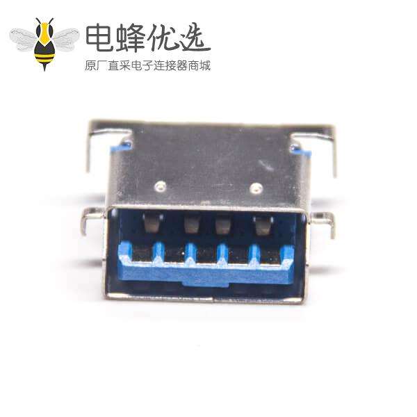 USB3.0pcb接头母座USB90度前5后43.0 USB接头