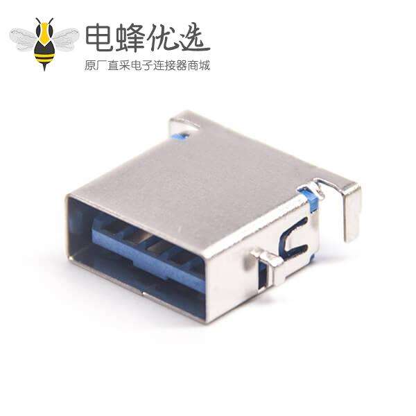USB母座短体90度弯头9p接PCB