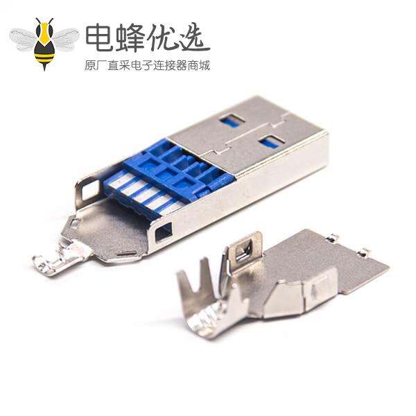 USB 3.0 A公沉板SMT 1.95 L=18.7有柱1U'' 锡胶