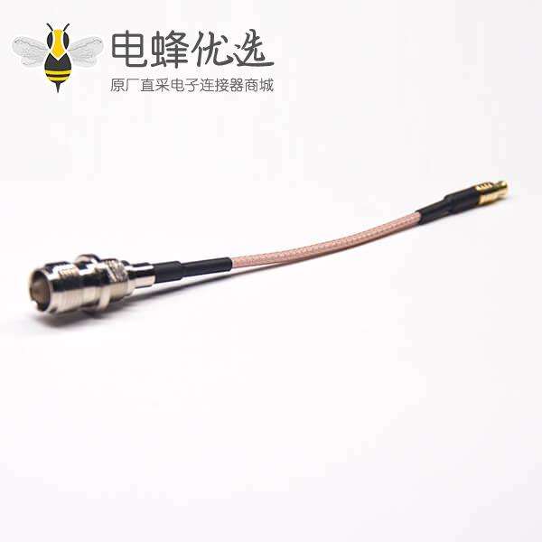 TNC接口后锁板直式母头转MCX直式公头组装线材接RG316线