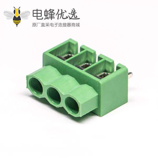 绿色端子螺钉式3芯接线直式接PCB板
