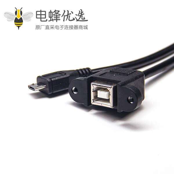 usb b型母座2.0 usb线材转micro usb直公头