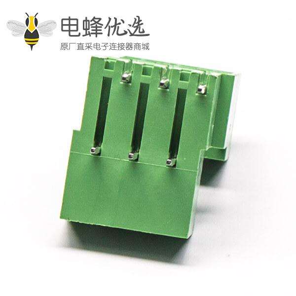 绿色端子6芯穿孔式接PCB板插入式双层插拔式端子