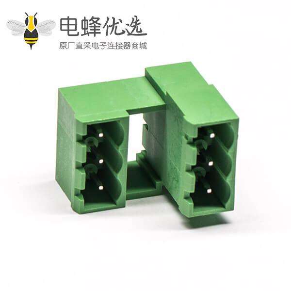 绿色端子座穿墙式端子免焊面板对接PCB连接器公母座对插拔铜