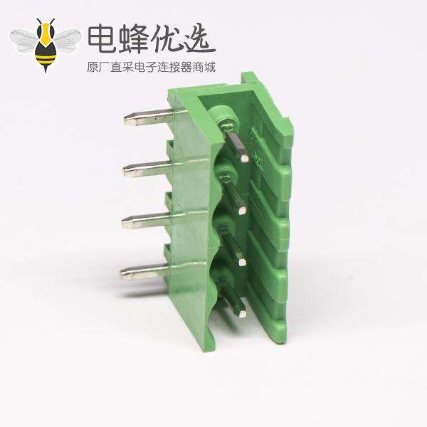 绿色弯端子4芯弯式穿孔式绿色PCB板插拔式接线端子
