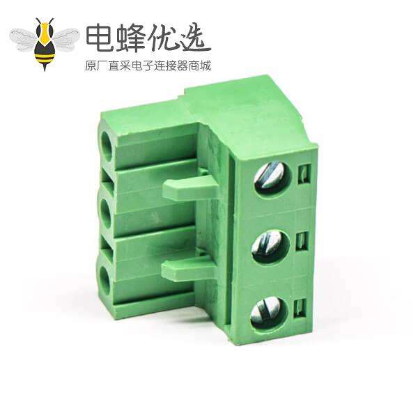 绿色端子插头插拔式接线端子绿色带螺钉弯式