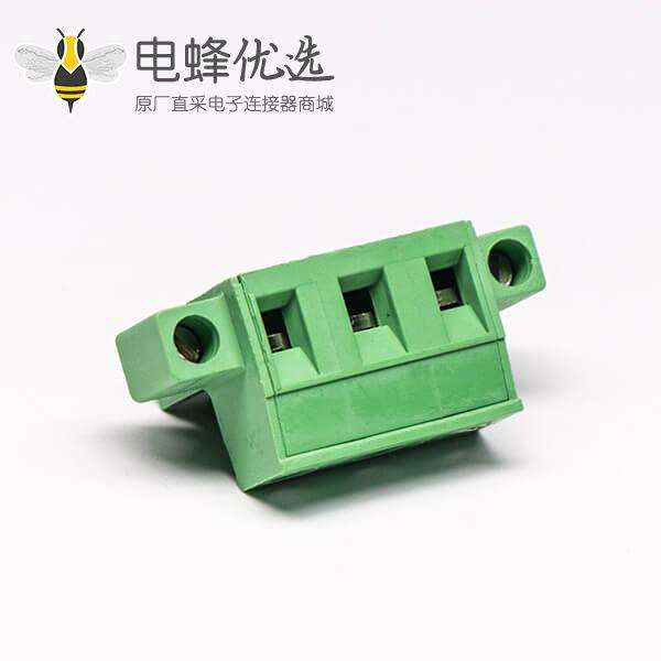 插拔式螺钉接线端子绿色螺母锁紧插拔式接线连接器