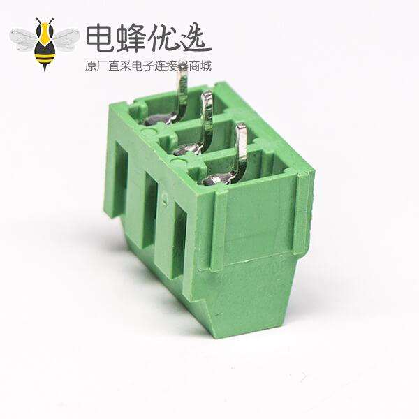 螺钉式接线端子排直式3芯接PCB板连接器绿色