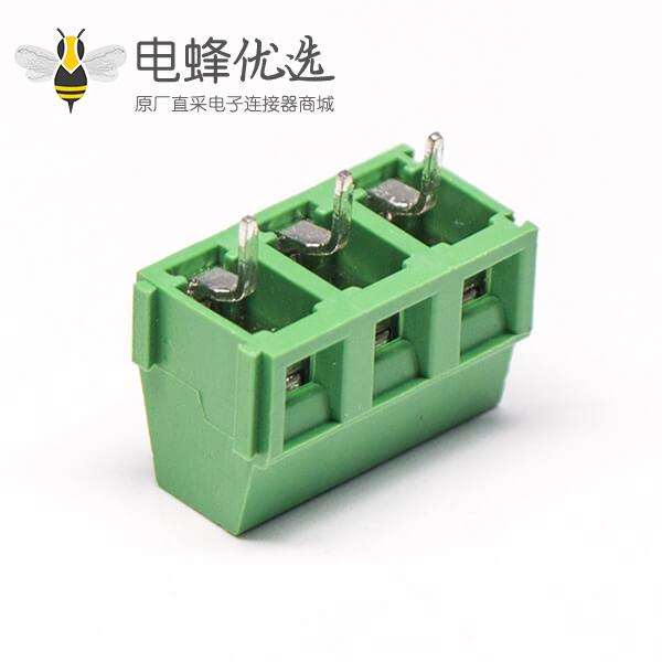 螺钉式PCB接线端子3芯绿色直式接PCB板绿色连接器