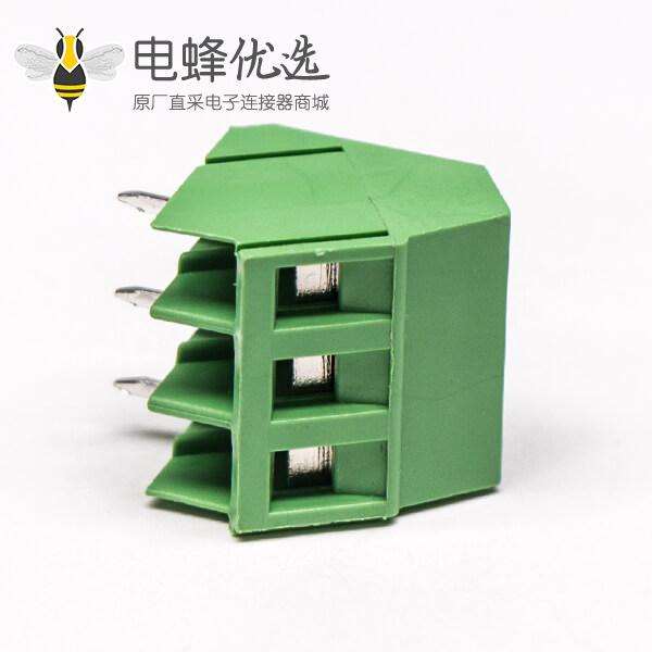接线端子PCB 2芯直式绿色螺钉式端子连接器