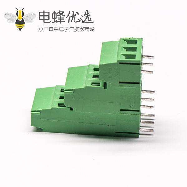 PCB接线端子 绿色3排 9芯带9个螺钉的绿色端子接线