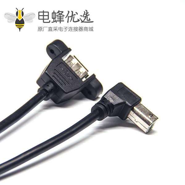 微型USB OTG连接线Type B下弯头转a型直式母座