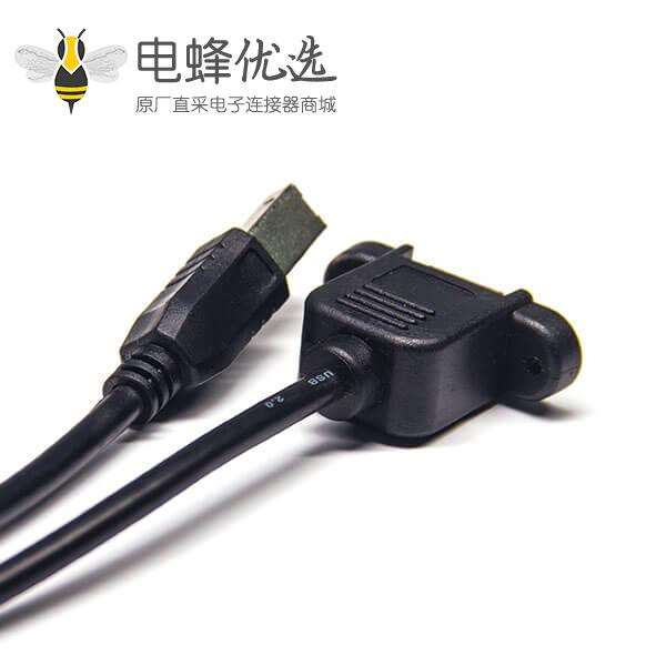 USB bf带螺丝线材接头对180度b公头OTG数据传输线