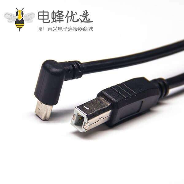 usb2.0线材usb type b直公头转micro usb上弯公头