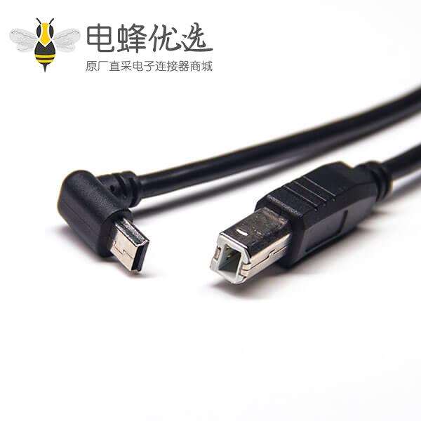 usb2.0线材usb type b直公头转micro usb上弯公头