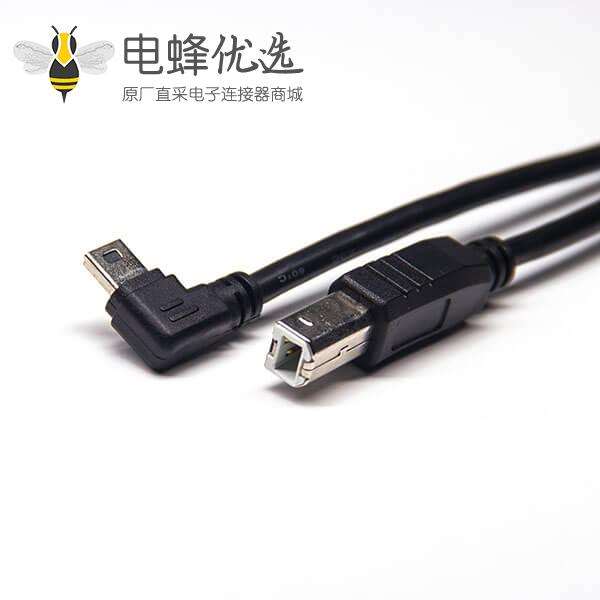 mini usb type b线材双公头usb b直式转mini usb左弯头