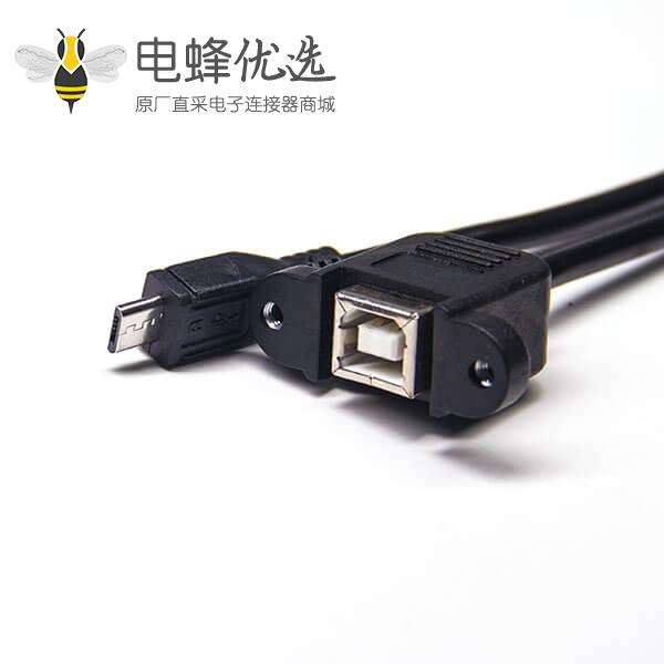 usb b型母座2.0 usb线材转micro usb直公头