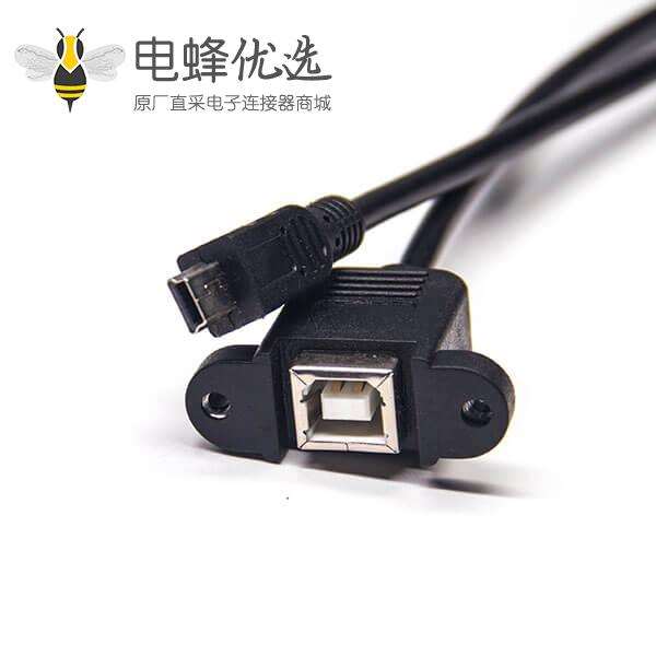 直插mini usb公头转usb b母头usb2.0线材