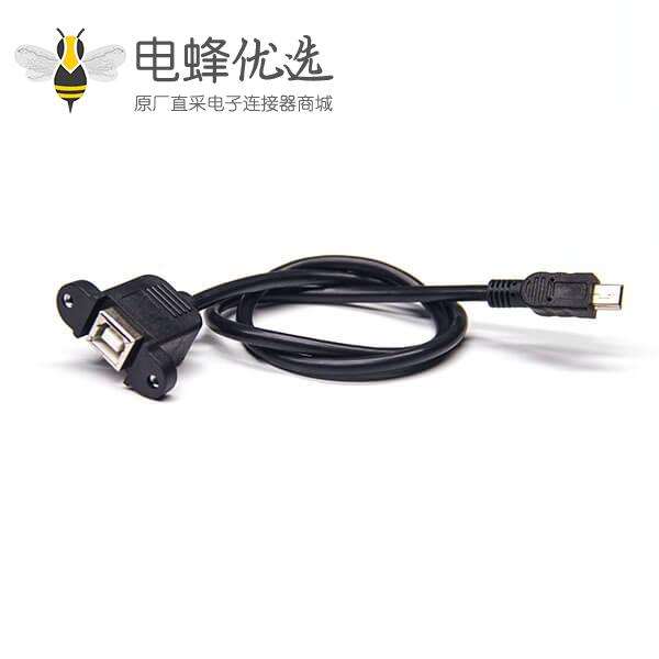 直插mini usb公头转usb b母头usb2.0线材