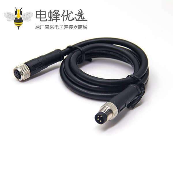 m8传感器电缆4芯180度公转母不带屏蔽