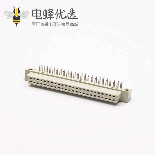 Din 41612射频连接器 节距2.54mm48芯（A+B）90度弯插母头欧式插座插孔式接PCB板安装