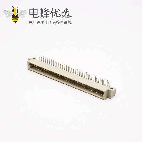 欧式DIN41612插座 节距2.54mm64芯（A+B）90度弯插公头插孔式接PCB板安装