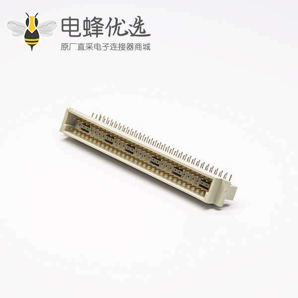 DIN41612欧式插座32芯公头弯式（A+C）空第二排 PCB板连接器