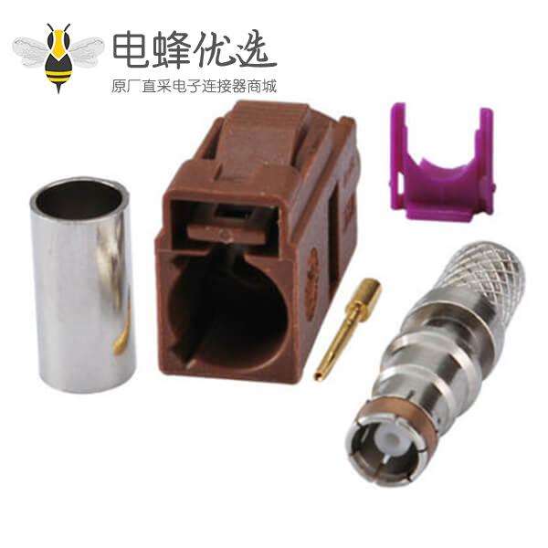 Fakra产品F型母头压接焊接接线RG58 LMR-195 RG400 RG142连接器