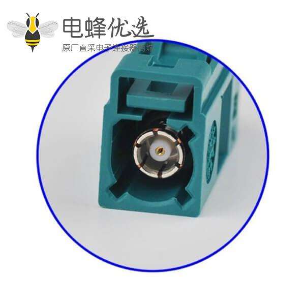 Fakra Z头母水蓝色压接焊接连接器用于RG316 RG174