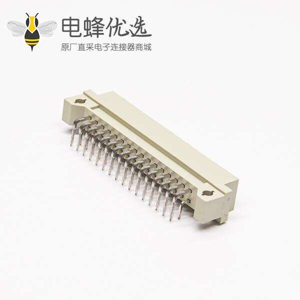 欧式连接器DIN41612 节距2.54mm32芯（A+B）90度弯插公头插孔式接PCB板安装