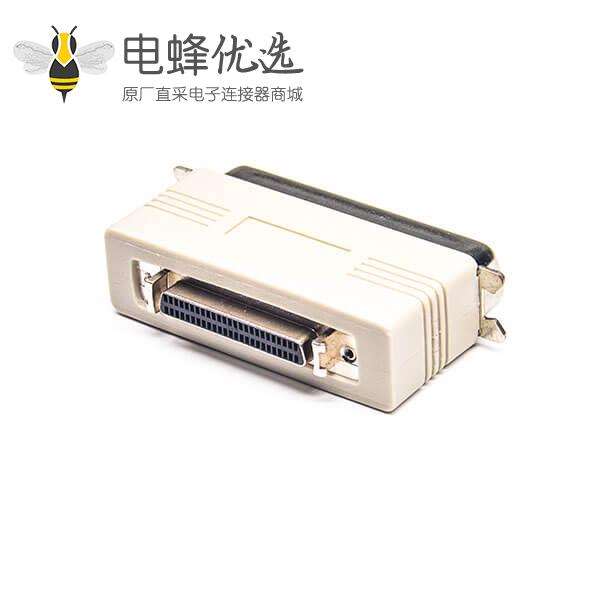 SCSI接口 HPCN型公头50芯转HPDB型母头50芯直式连接器卡钩按键式安装