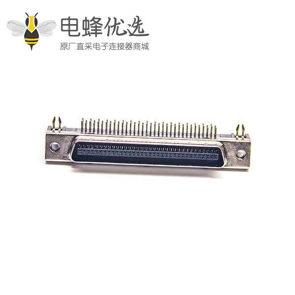 SCSI HPDB型母头68芯弯式连接器插孔式PCB板安装