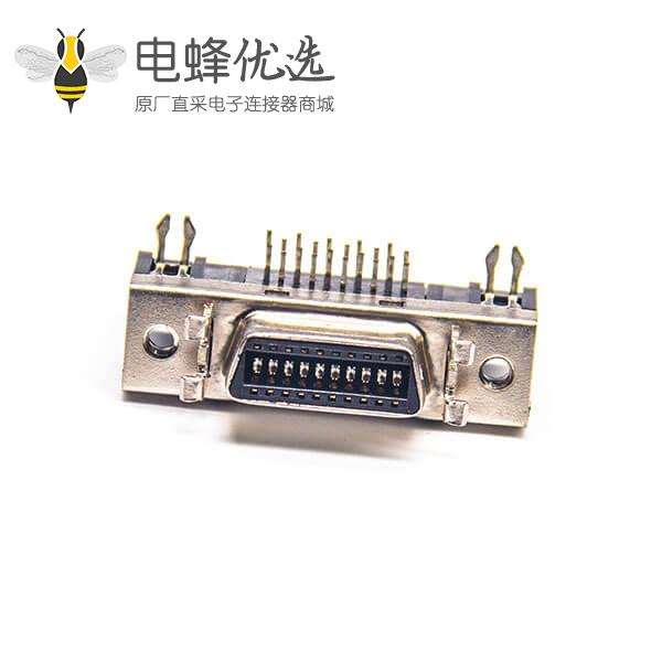 SCSI 20HPCN弯式母头插板插座焊接连接器