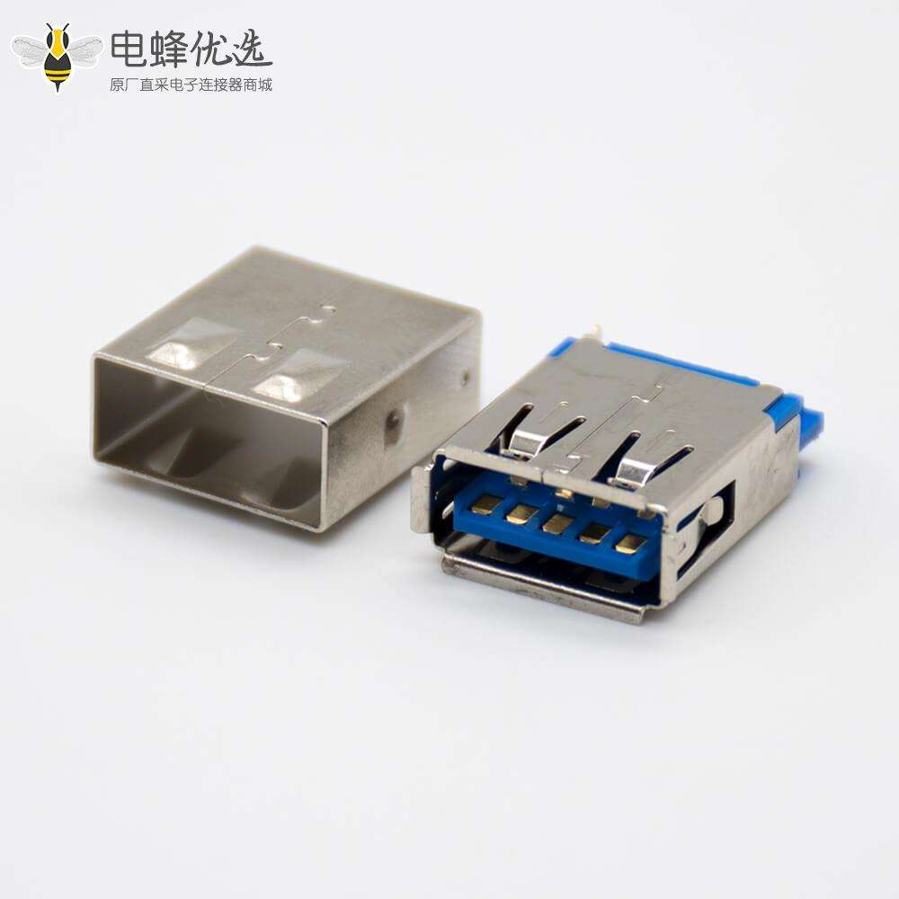 USB连接器A型3.0母头直式9芯连接器