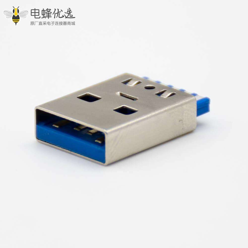 USB-typeA公头3.0直式9芯焊接式中间接地