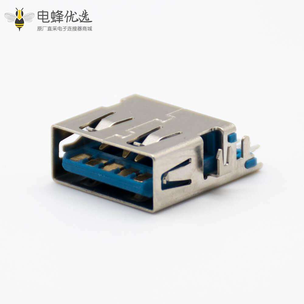 USB3.0连接器A型直式9芯母头沉板式面板安装