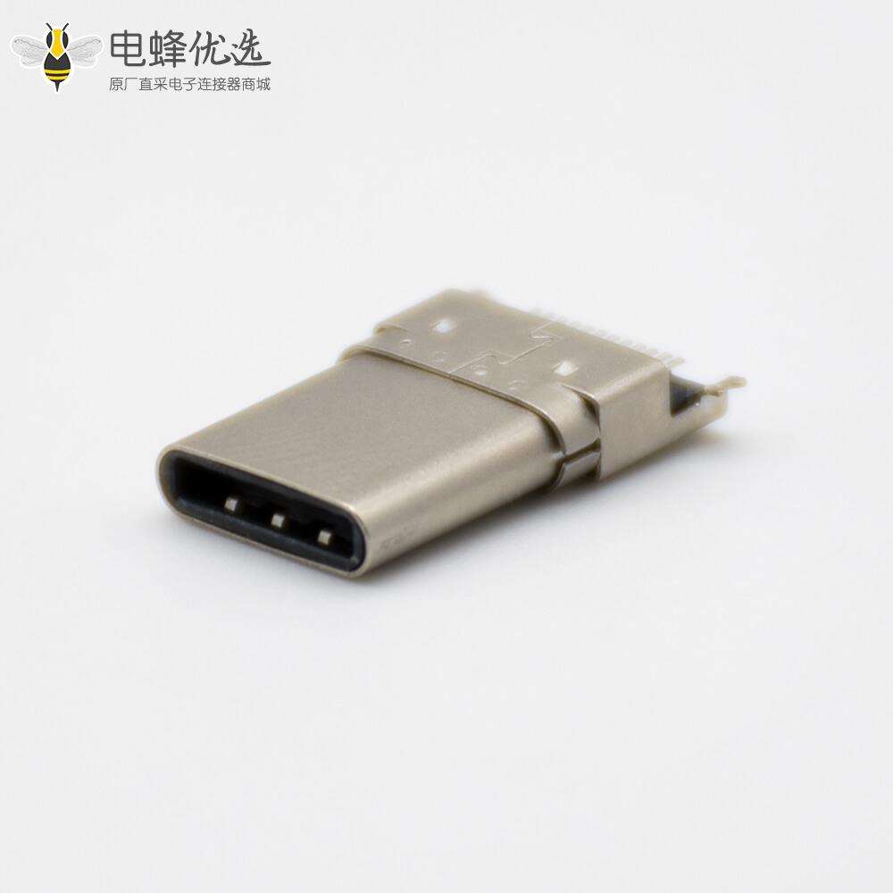 USB3.0 USB C公头3.1直式沉板双贴DIP型连接器24芯