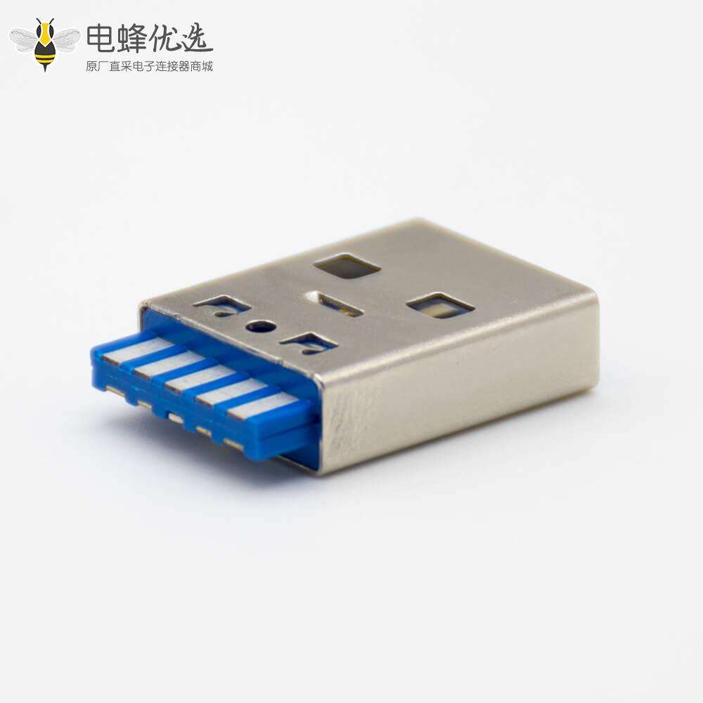 USB-typeA公头3.0直式9芯焊接式中间接地